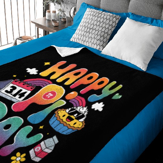 Happy Pi Day Retro and Colorful Math Baby Blankets