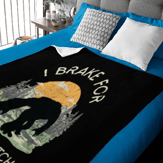 Funny Samsquatch Bigfoot Cryptid Camping Baby Blankets