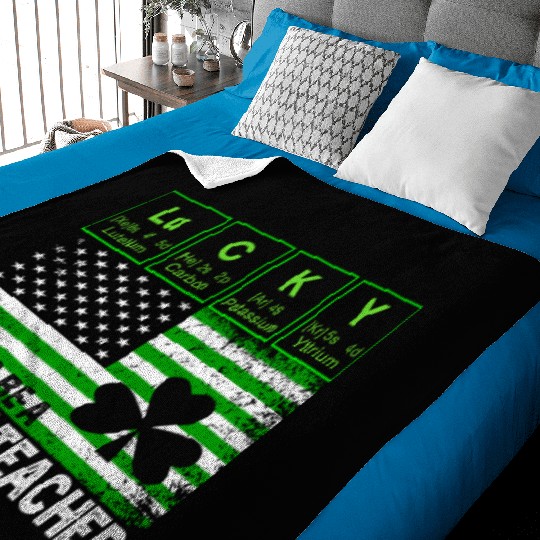 Lucky to Be a Science Teacher St Patricks Day Baby Blankets