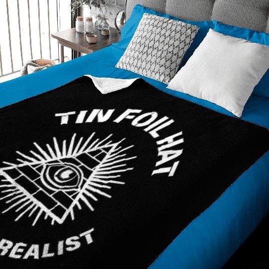 Tin Foil Hat Conspiracy Realist Baby Blankets
