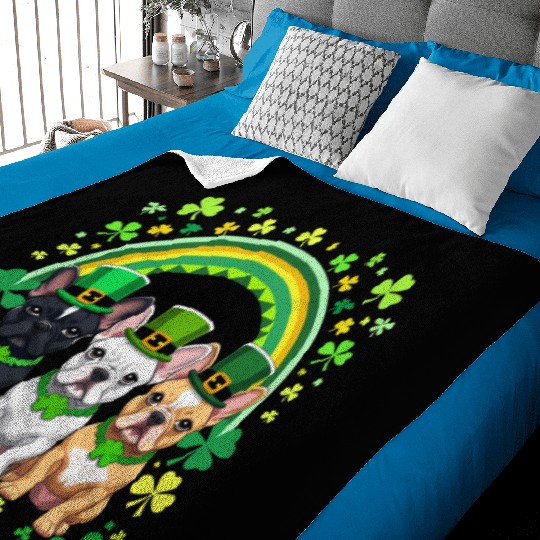 St Patricks Day French Bulldogs Dog Frenchie gifts Baby Blankets