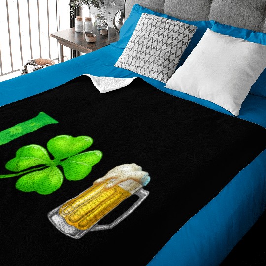 I Shamrock Beer Funny St Patrick's Day I Love Beer Baby Blankets