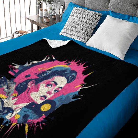 Risograph Woman/Femme/Frau - Pink Baby Blankets