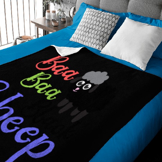 Baa Baa Black Sheep – Whimsical Nursery Rhyme Art Baby Blankets