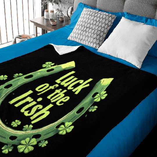Luck of the Irish Horseshoe Design Baby Blankets