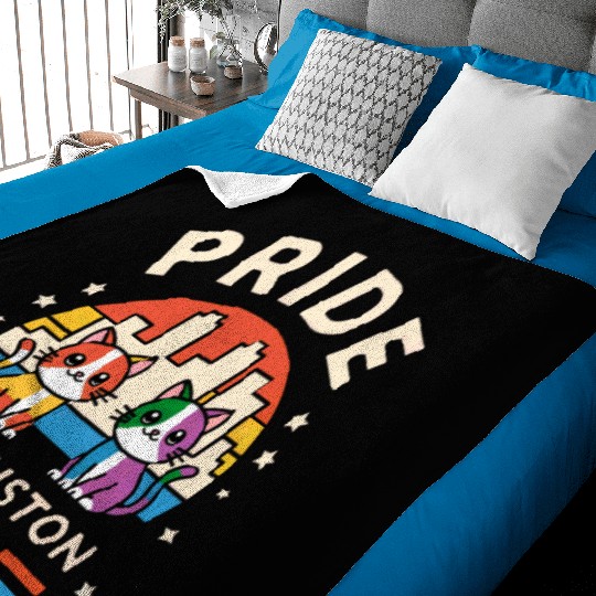 Pride of Houston City Texas USA Rainbow Flag Baby Blankets