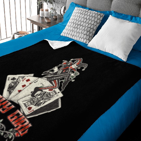Lucky Girl Cards Tattoo Style Poker Baby Blankets