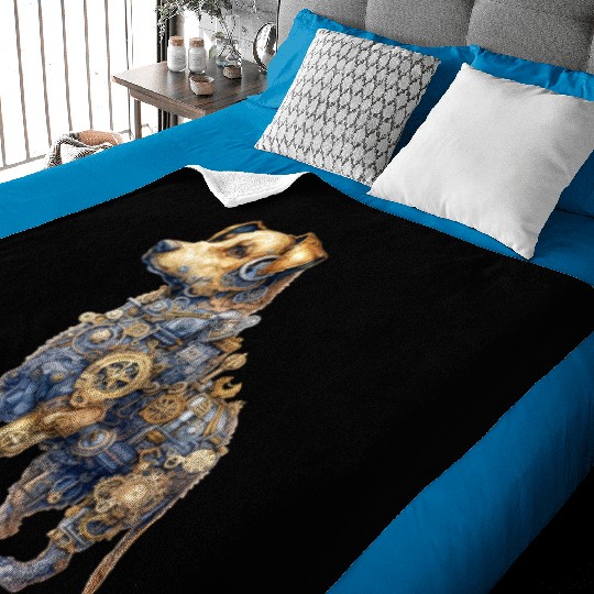 Steampunk Fantasy Labrador Puppy Dog Baby Blankets