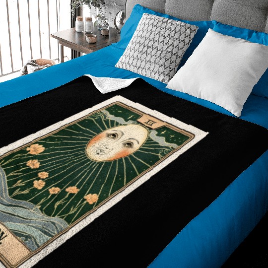 Vintage Tarot Card Illustration Of The Moon Baby Blankets
