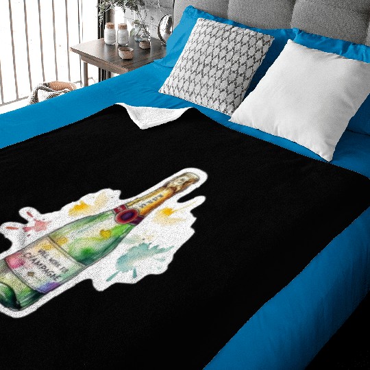 Funny Will Work For Champagne Bubbly Wedding Bride Baby Blankets