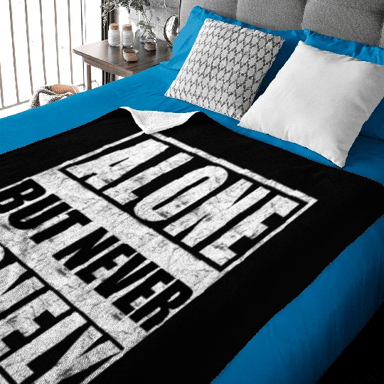 Alone but never lonely Baby Blankets
