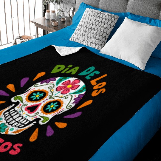 Mexico Día de los Muertos Skull Baby Blankets