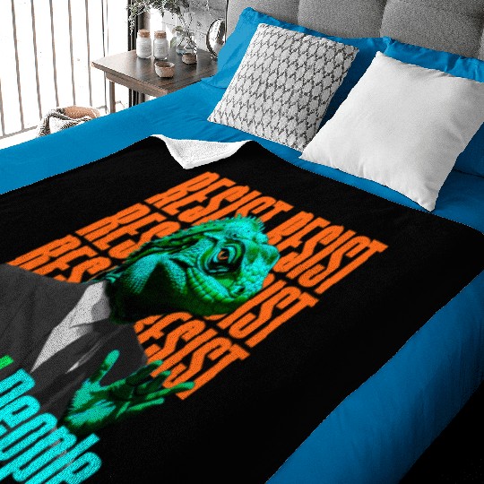 Resist Reptilians Lizard People Baby Blankets
