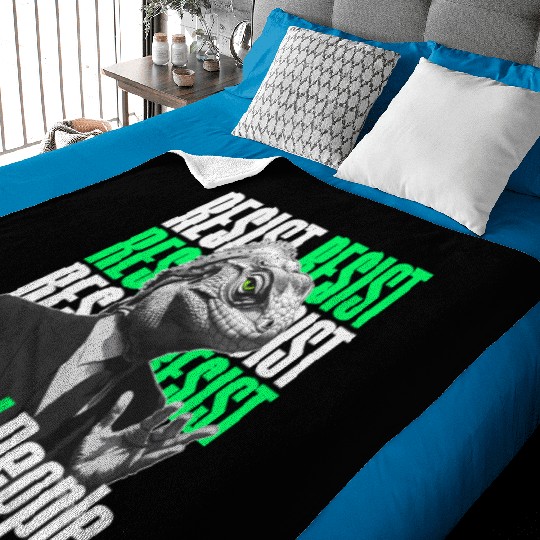 Resist Reptilians Lizard People Baby Blankets