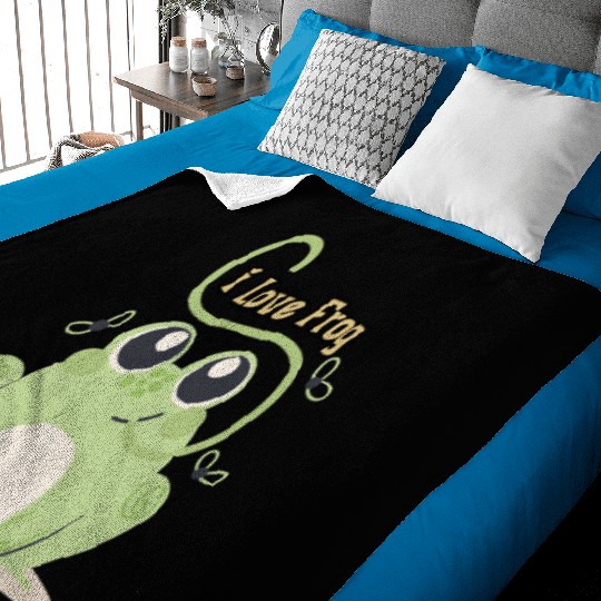 i love frog Baby Blankets