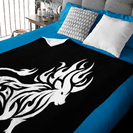Elegant Wild Burning Bull Tattoo Style Baby Blankets