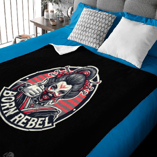 Born Rebel – Cyber Punk Geisha Baby Blankets