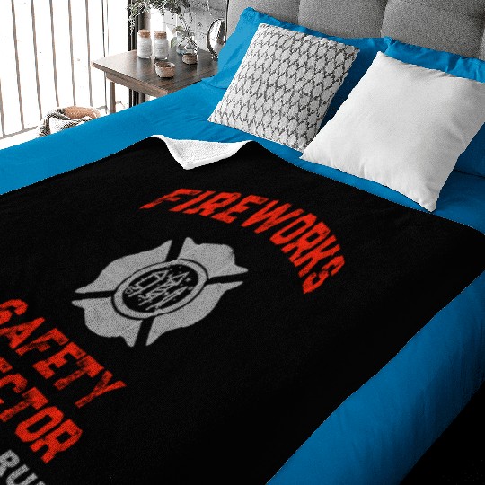 Fireworks Safety Director I Run You Run Baby Blankets