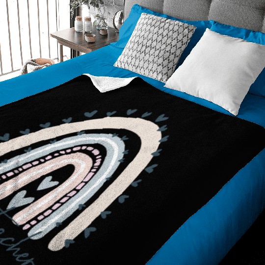 Math Teacher with rainbow Baby Blankets