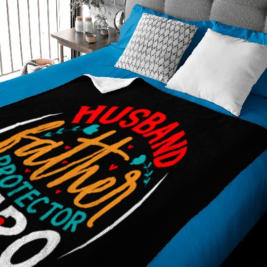 Fathers Day Daddy Protector Hero Baby Blankets