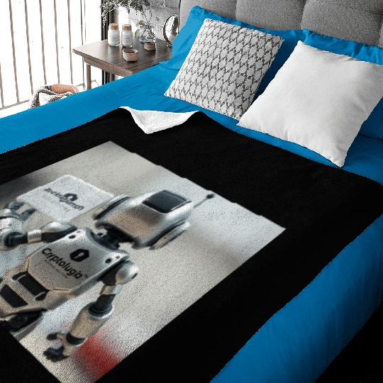 Rocketman Robot Baby Blankets