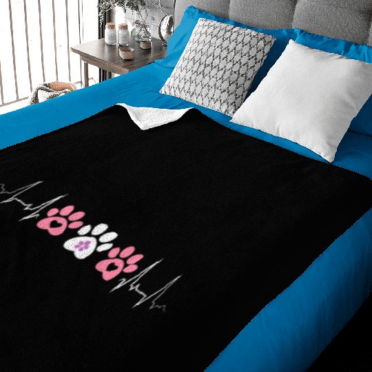 Lesbian Heartbeat Paw Prints Cute Pet Pride Love Baby Blankets