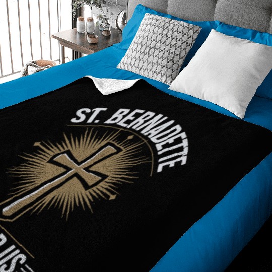 St. Bernadette Catholic Saint Pray for Us Baby Blankets