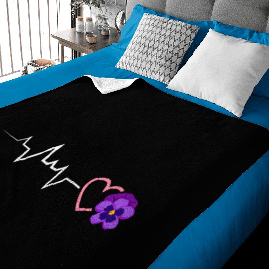 Lesbian Heartbeat Violet Flower Love Pride Baby Blankets