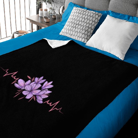 Lesbian Heartbeat Violet Flower Love Pride Art Baby Blankets