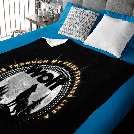 Fearless Wolf Full Moon Baby Blankets