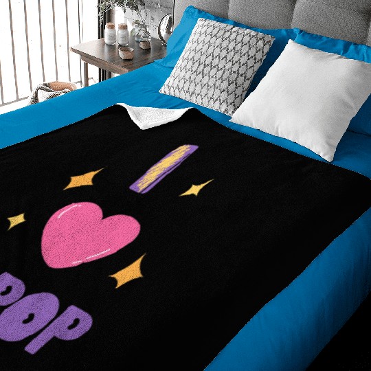 I Love K-Pop | Cute Korean Music Fan Aesthetic Des Baby Blankets