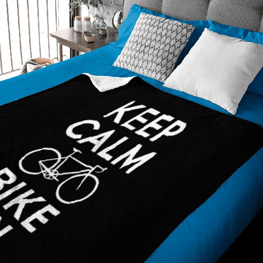 Keep Calm and Bike On Baby Blankets