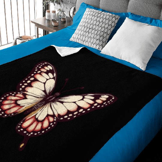 Vibrant Monarch Butterfly Baby Blankets