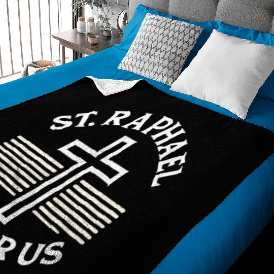 St. Raphael Pray for Us Catholic Patron Saint Baby Blankets