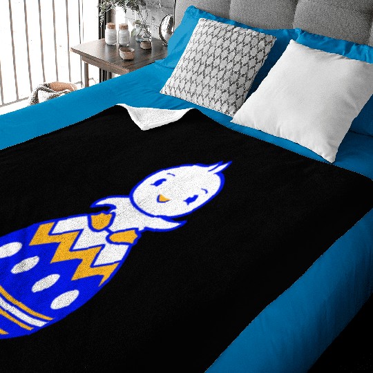 Chick Sits On Giant Easter Egg Waving Easter Sweet Baby Blankets