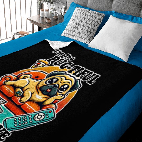 Pug Relaxing Couch Design Baby Blankets