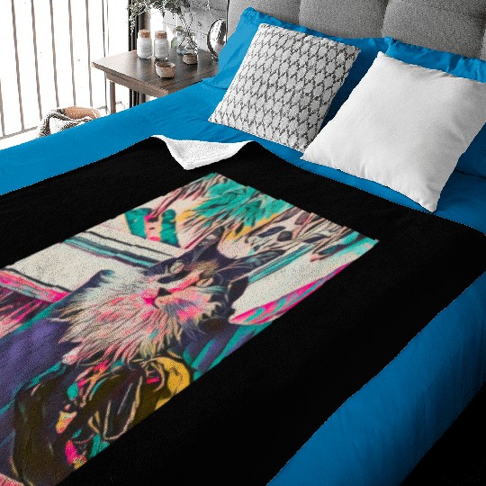 Tropical Funky Cat Baby Blankets