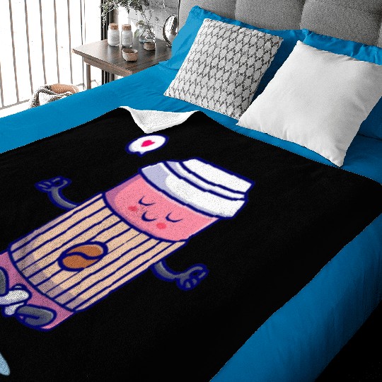 Charming Coffee Cup Meditation Design Baby Blankets