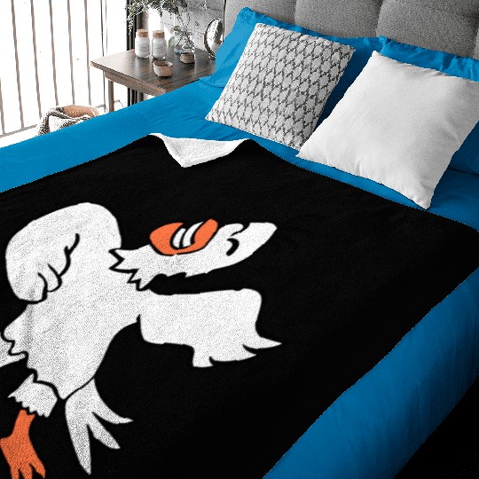 Seagull bird dances happily celebrates cheerful Baby Blankets