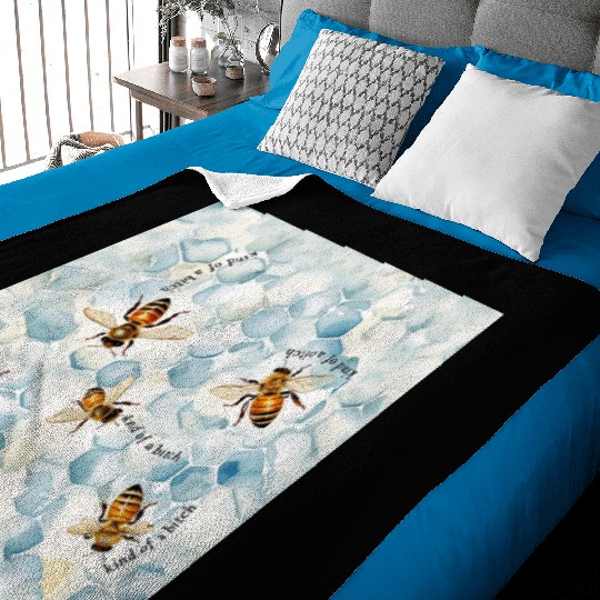 Bumble bee be kind of a bitch funny bug insect Baby Blankets