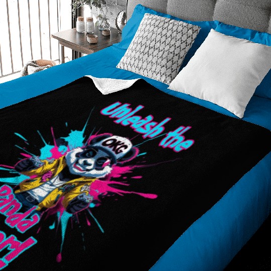 Unleash the Panda Power – Gamer Streetwear Graphic Baby Blankets