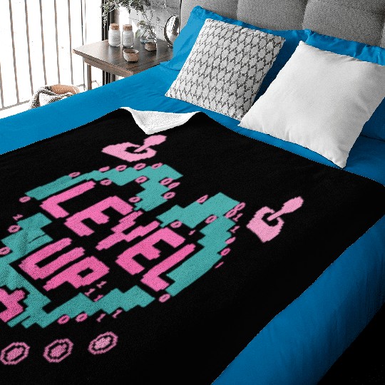 Retro Gamer’s Code Pixel Heart Baby Blankets - Level Up