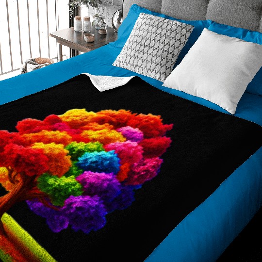 Rainbow colours Spectrum Tree Baby Blankets