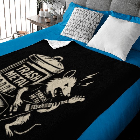 Guitar thrash metal trash metal opossum funny Baby Blankets