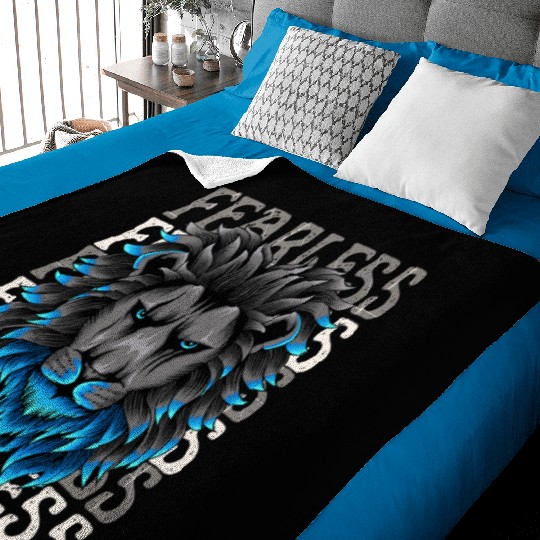 Black Blue Illustrative Fearless Baby Blankets