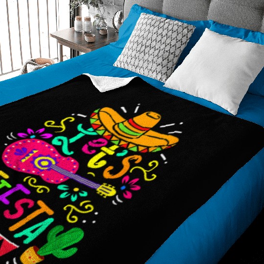 Let's Fiesta Cinco De Mayo Mexican Party Guitar Lo Baby Blankets