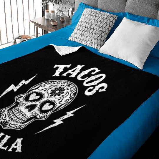 Tacos Tequila & Skull Vibes Baby Blankets