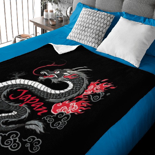 Majestic Japanese Dragon Tattoo Style Art design Baby Blankets