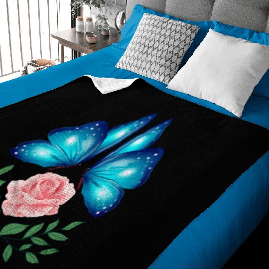 Butterfly. Flower. Rose. Joy. spring. Spring break Baby Blankets