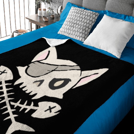 Cat Pirate Skull Funny Captain Cat Gift Baby Blankets